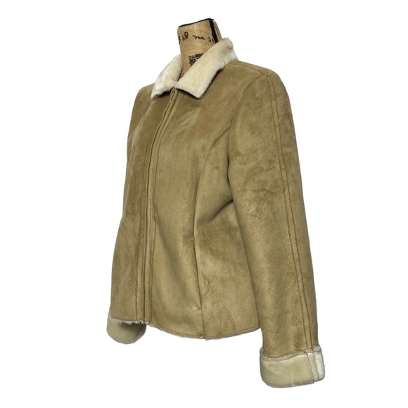 Faux Leather & Fur Zip Up Coat XL - Picture 3 of 13